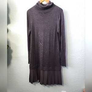 Soft surroundings knit dress  preppy Academia pleated skirt hem